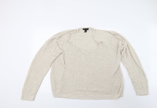 New Look Womens Beige  Knit Pullover Jumper Size L