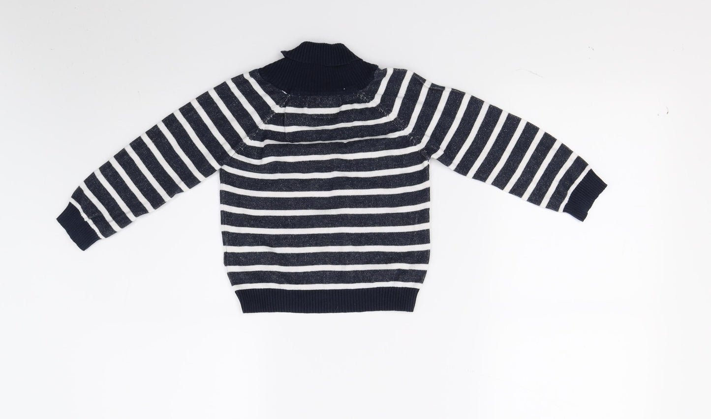 Primark Boys Blue Striped Knit Pullover Jumper Size 2-3 Years