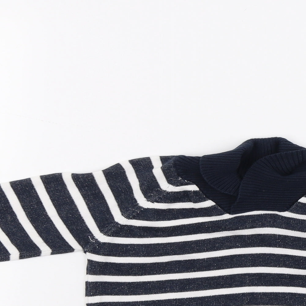 Primark Boys Blue Striped Knit Pullover Jumper Size 2-3 Years