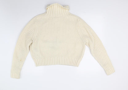 Preloved Divided Womens Ivory  Knit Pullover Jumper Size M - Back