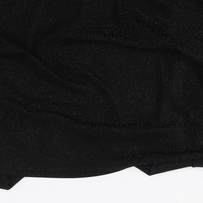 WOW Womens Black   Wrap Blouse Size 2XS