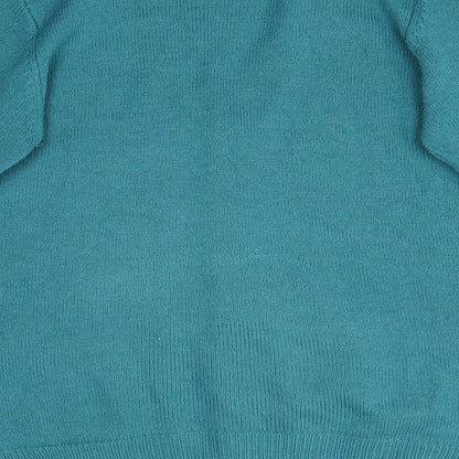 Brand and care label for camart women’s blue cardigan jumper, size UK 8