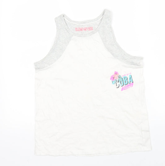 Marks & Spencer Girls White   Basic Tank Size 12-13 Years