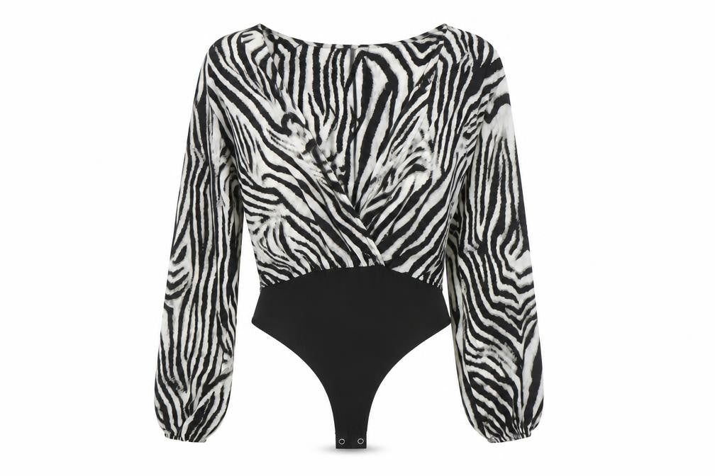 Nanaa Womens Multicoloured Animal Print  Bodysuit One-Piece Size 10