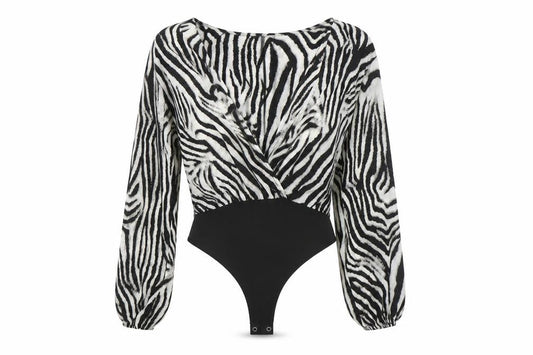 Nanaa Womens Multicoloured Animal Print  Bodysuit One-Piece Size 10