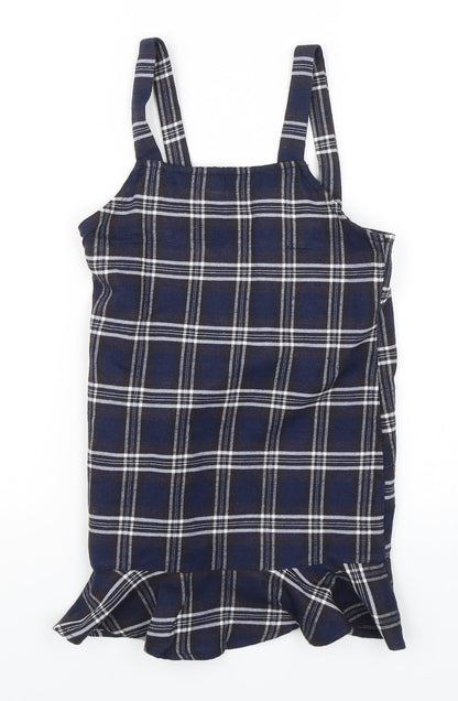 SHEIN Girls Blue Check  A-Line  Size 8 Years