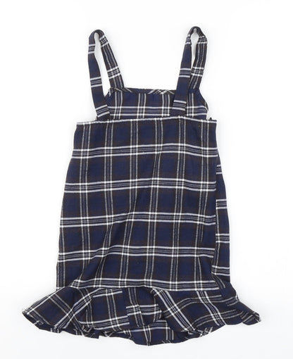 SHEIN Girls Blue Check  A-Line  Size 8 Years