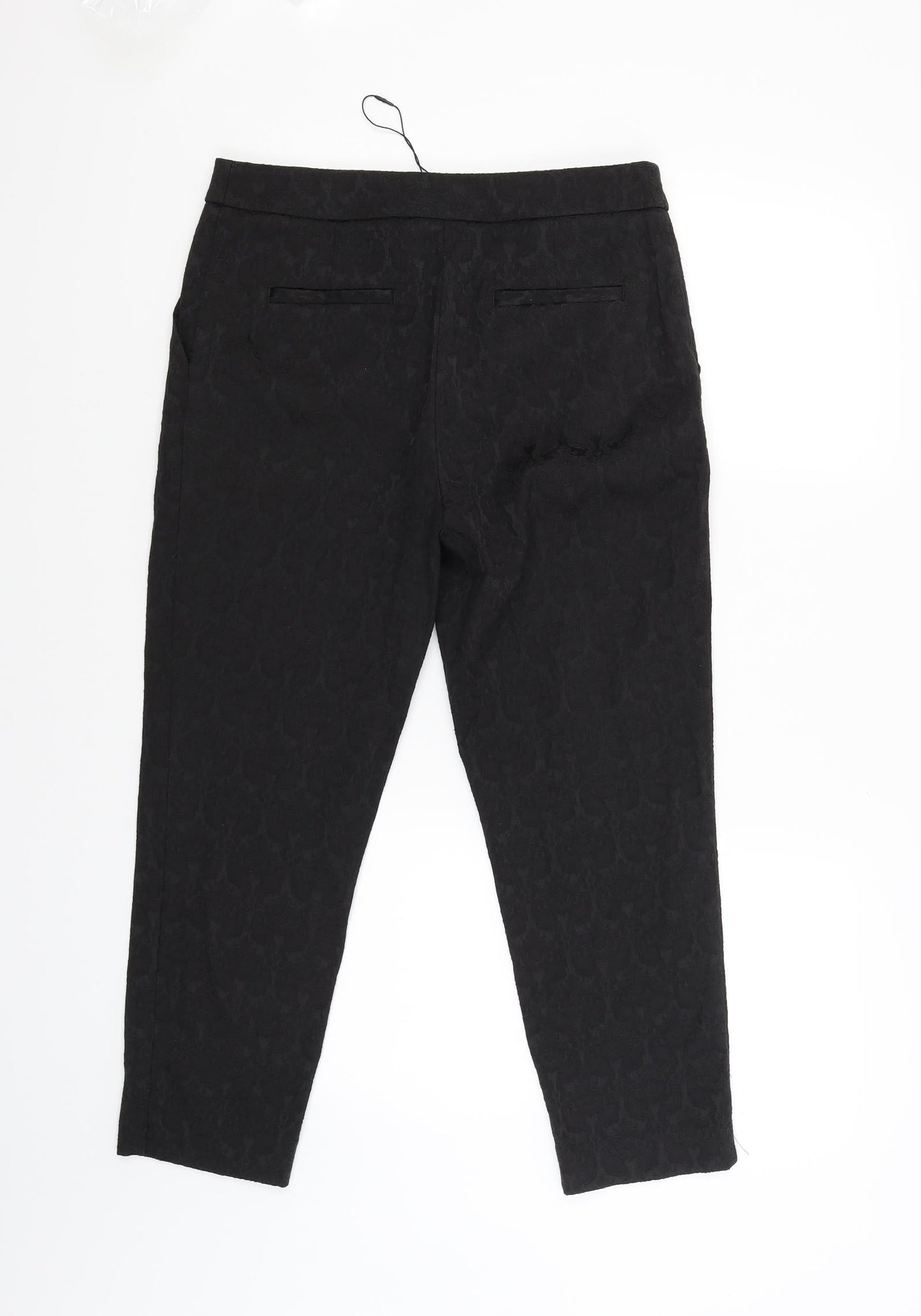 Soon Womens Black Floral  Trousers  Size 10 L25 in