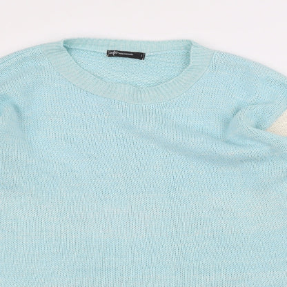 Preloved Internacionale Womens Blue  Knit Pullover Jumper Size S - Detail