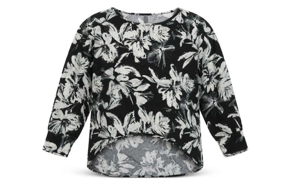Stella Womens Black Floral  Pullover Jumper Size 12
