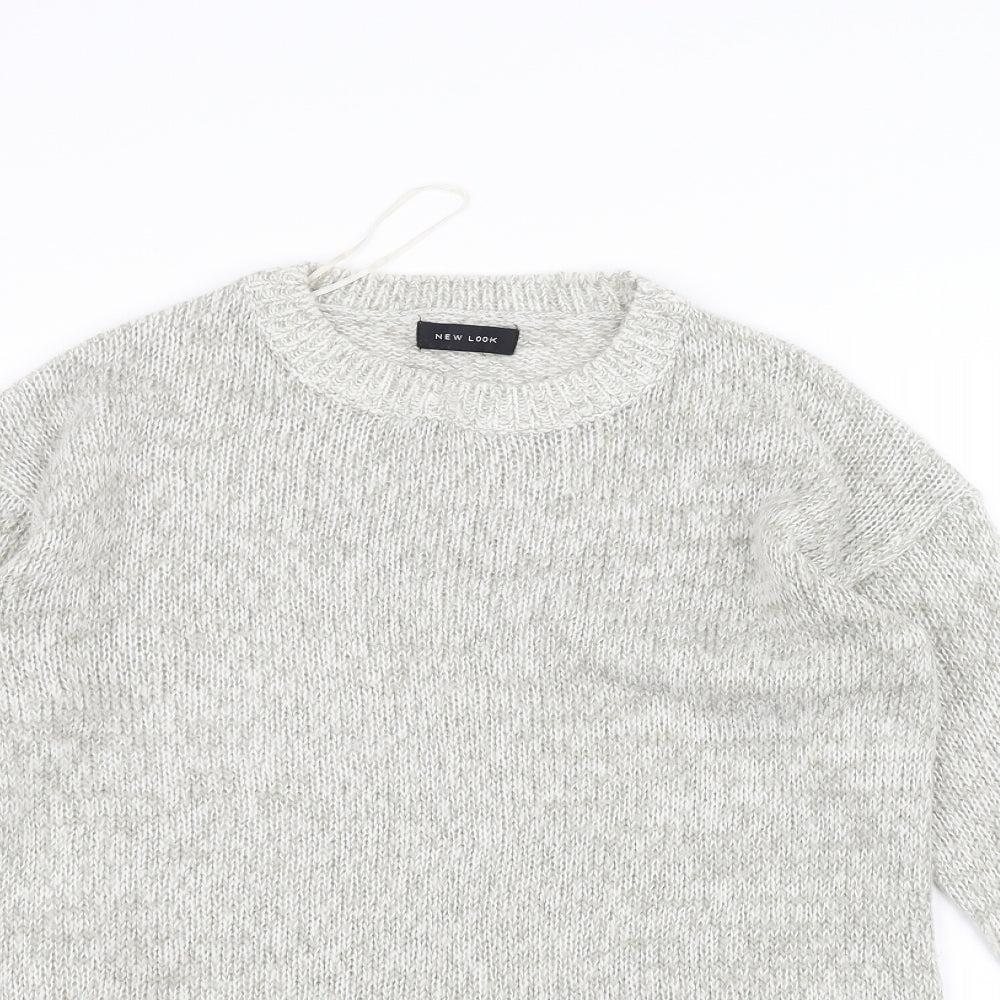New Look Womens White  Knit Pullover Jumper Size S