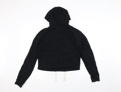 Back view of E-vie girls’ black full zip hoodie, size 13-14, years