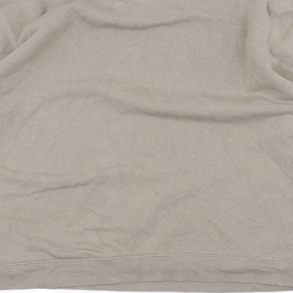 Brand and care label for Easy women’s brown jumper, size L