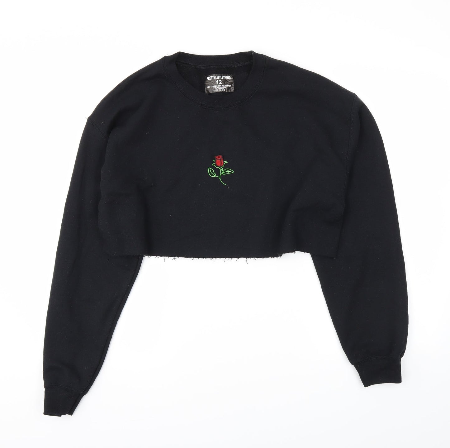 PRETTYLITTLETHING Womens Black   Pullover Jumper Size 12
