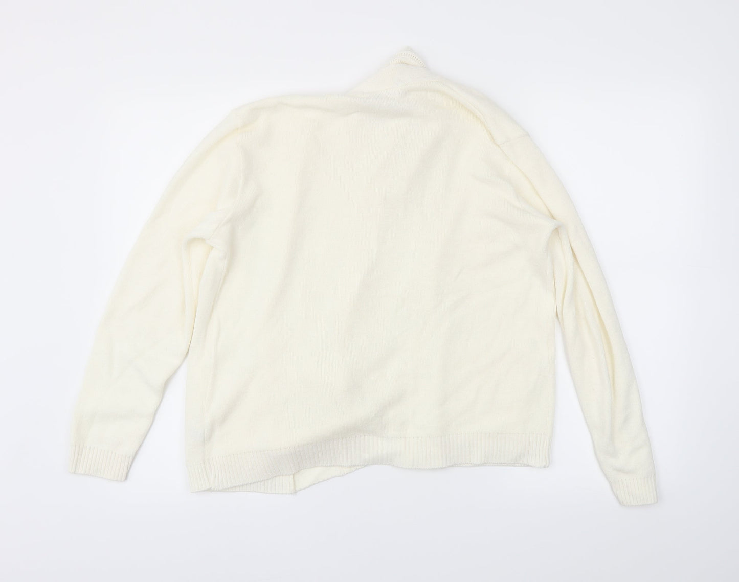 gilmpse Womens Ivory   Wrap Jumper Size M