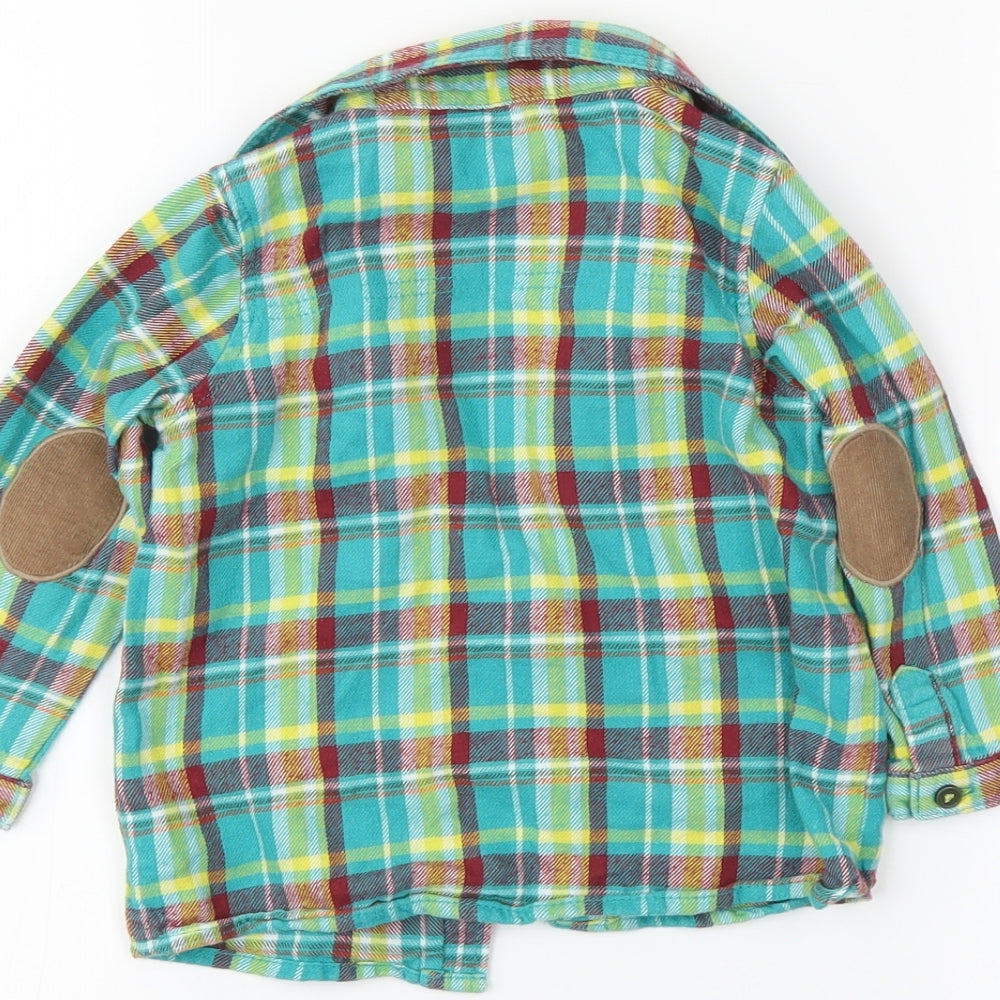 George Boys Green Plaid  Basic Button-Up Size 12-18 Months