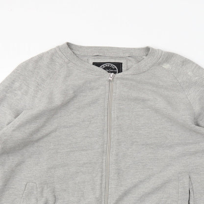 Genetic Apparel Mens Grey   Full Zip Sweatshirt Size L