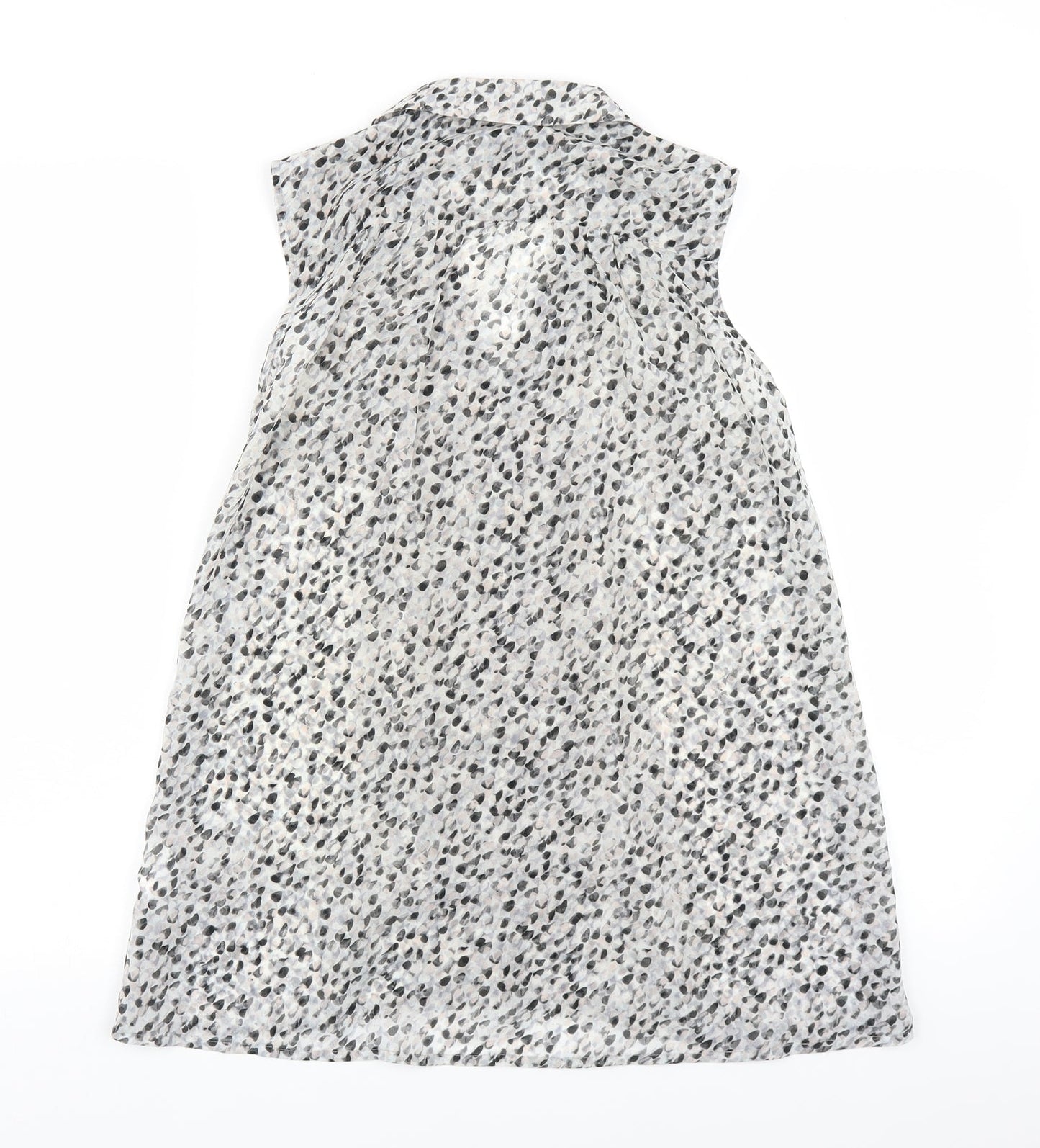 H&M Womens Grey Polka Dot  Basic Button-Up Size 8