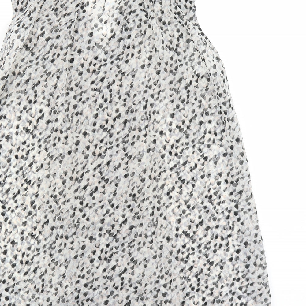 H&M Womens Grey Polka Dot  Basic Button-Up Size 8