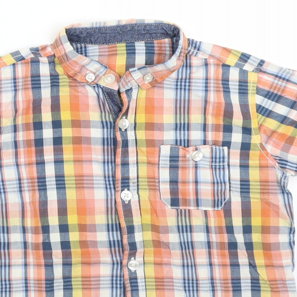 George Boys Orange Plaid  Basic Button-Up Size 4-5 Years