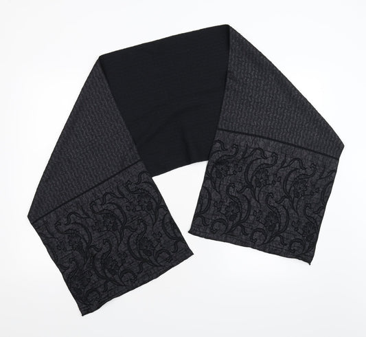 Preworn Womens Black Floral   Scarf