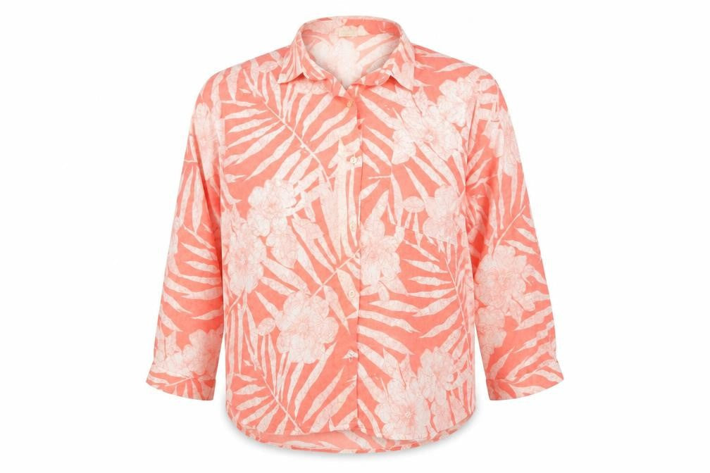 Preworn Womens Pink Floral  Basic Blouse Size 14