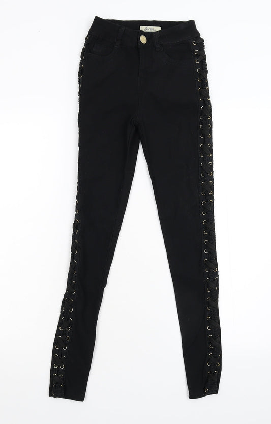 Girl Vivi Girls Black  Damask Skinny Jeans Size XS