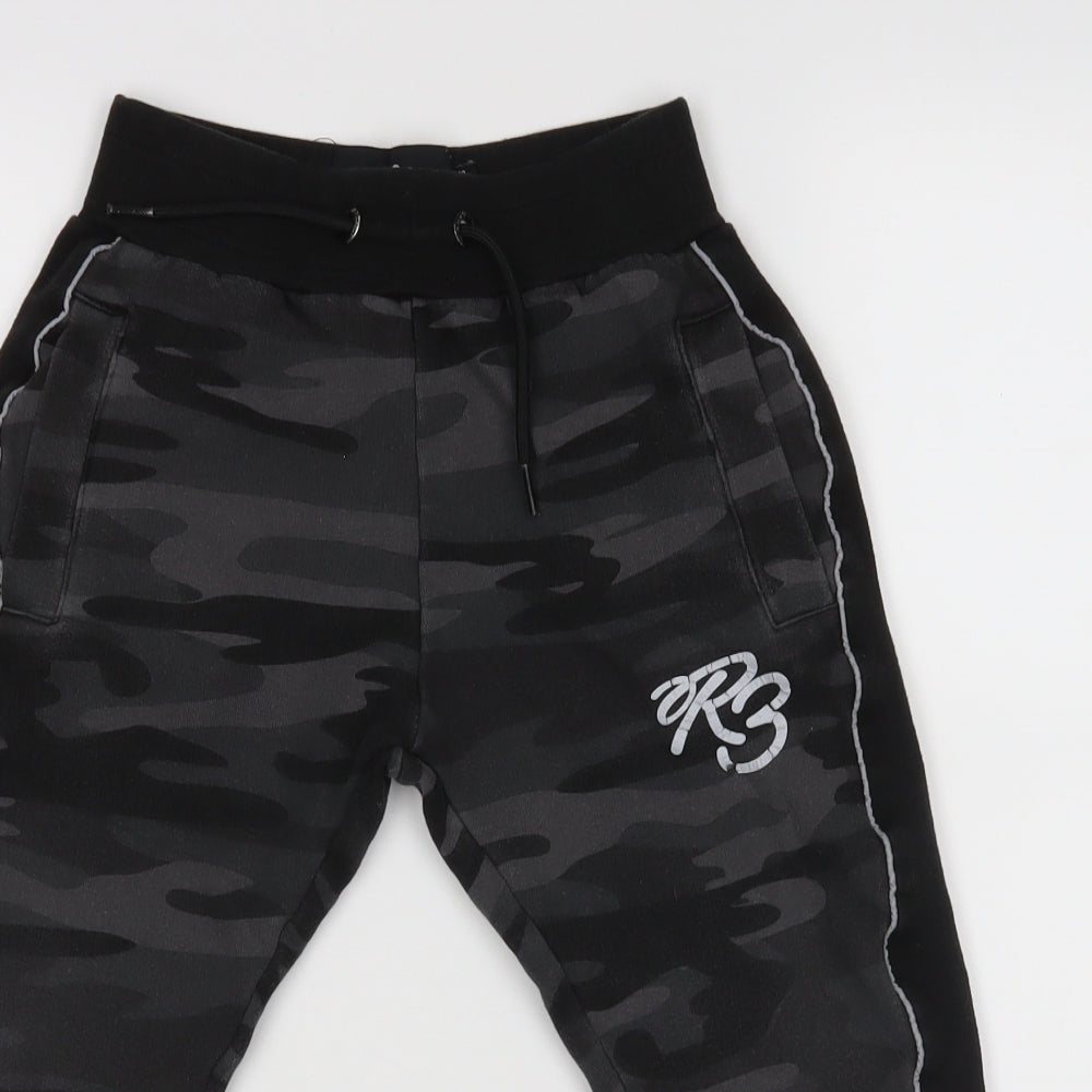 Ripstop Boys Black   Jogger Trousers Size S