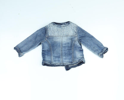 Back view of Next girls’ blue jacket, size 12, months