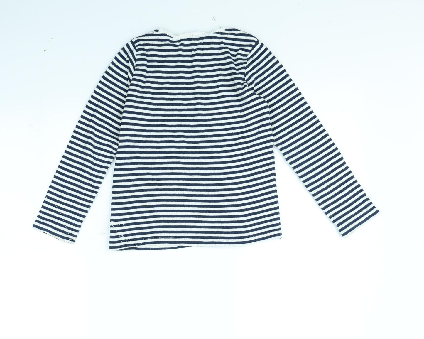 NEXT Girls Blue Striped  Basic T-Shirt Size 7 Years