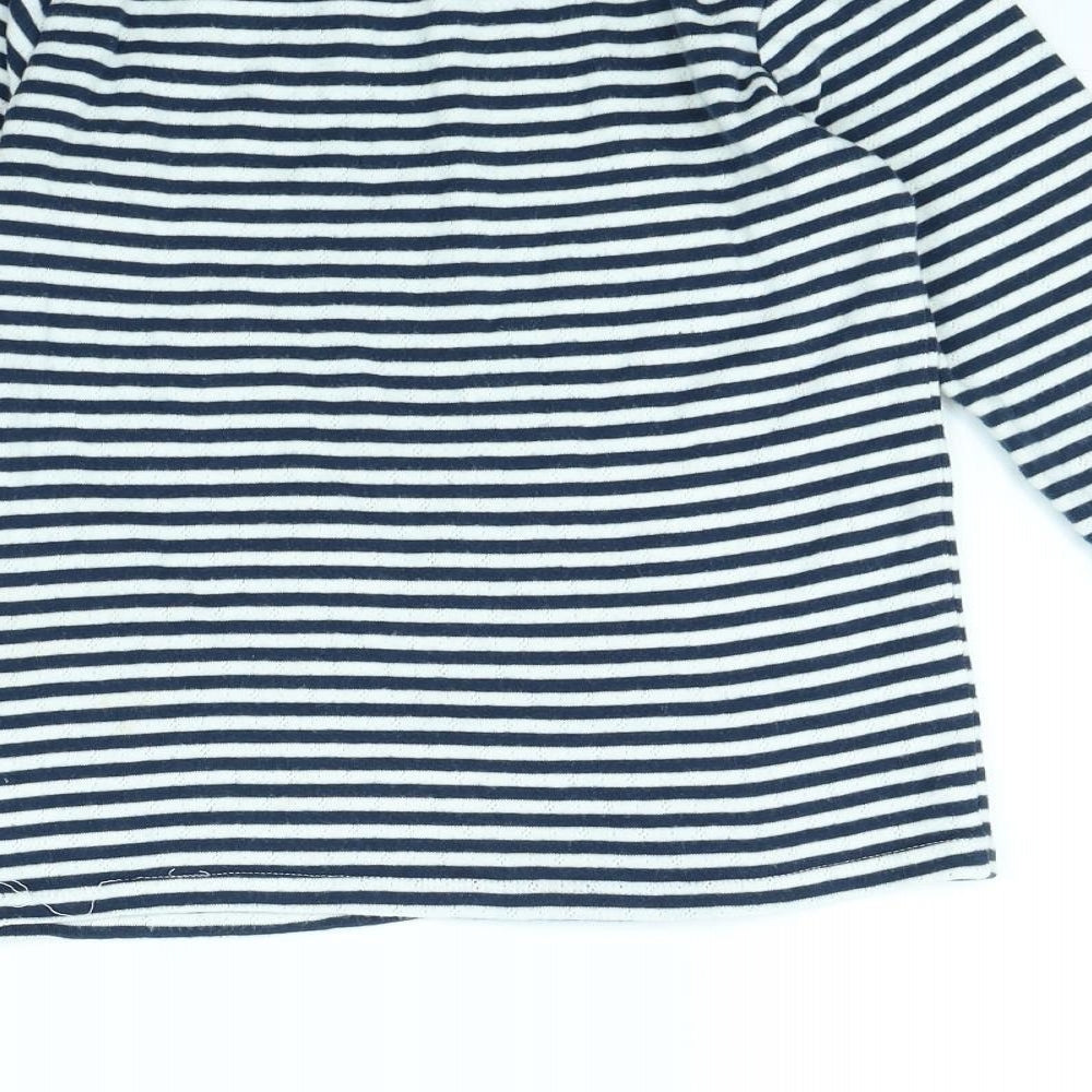 NEXT Girls Blue Striped  Basic T-Shirt Size 7 Years