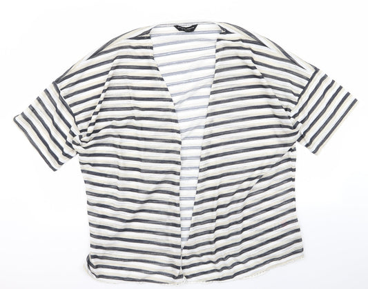 Dorothy Perkins Womens Beige Striped  Cardigan Jumper Size L