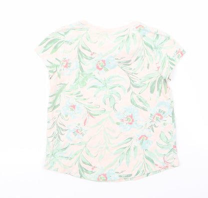 Back view of Nutmeg girls’ brown floral basic t-shirt, size 4, years