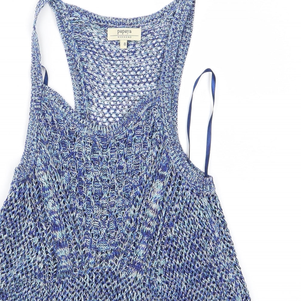 Papaya Womens Blue  Rayon A-Line  Size 8