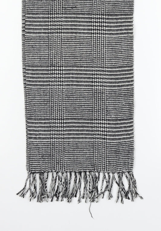 Unbranded Unisex Grey Plaid Knit  Scarf