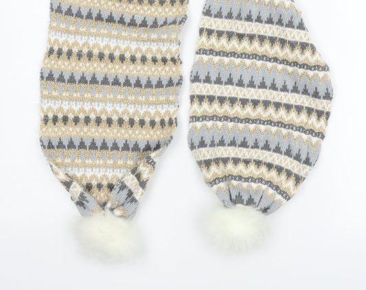 TU Womens Grey Striped   Scarf