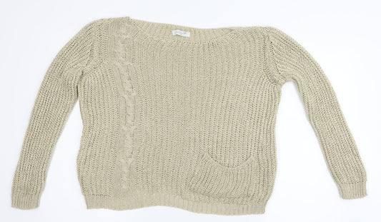 poolgirl Womens Beige  Knit Pullover Jumper Size M