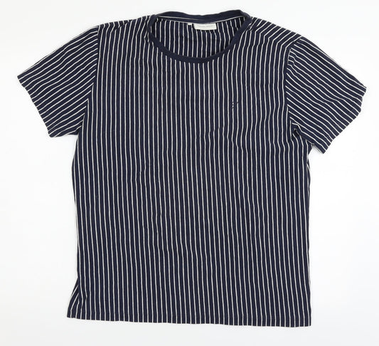 casual friday Mens Black Striped   T-Shirt Size M