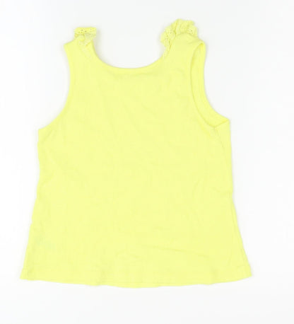 Back view of George girls’ yellow basic tank, size 7-8, years