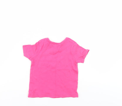 Back view of Disney girls’ pink basic casual, size 12-18, months