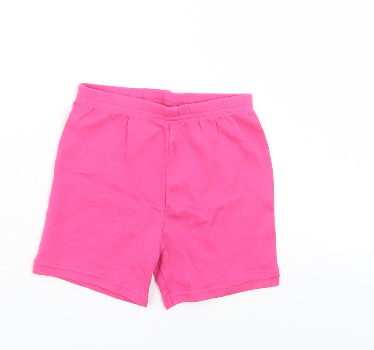 Additional front view of Disney girls’ pink cropped trousers, size 12-18, months - sweat shorts