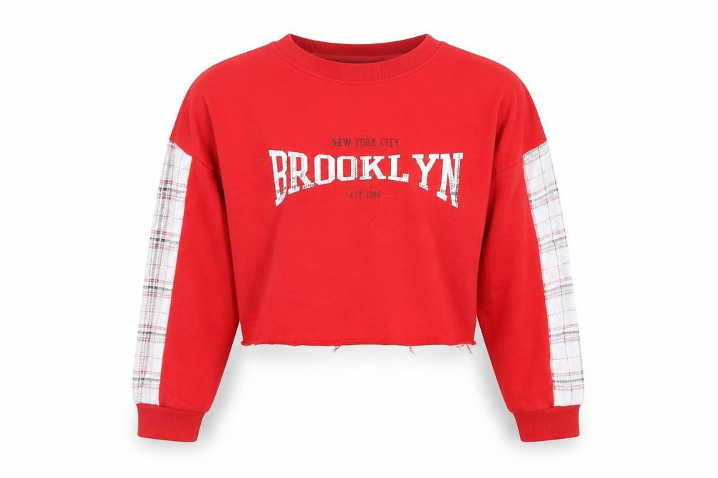 New Look Girls Red   Pullover Sweatshirt Size 9 Years  - Cropped