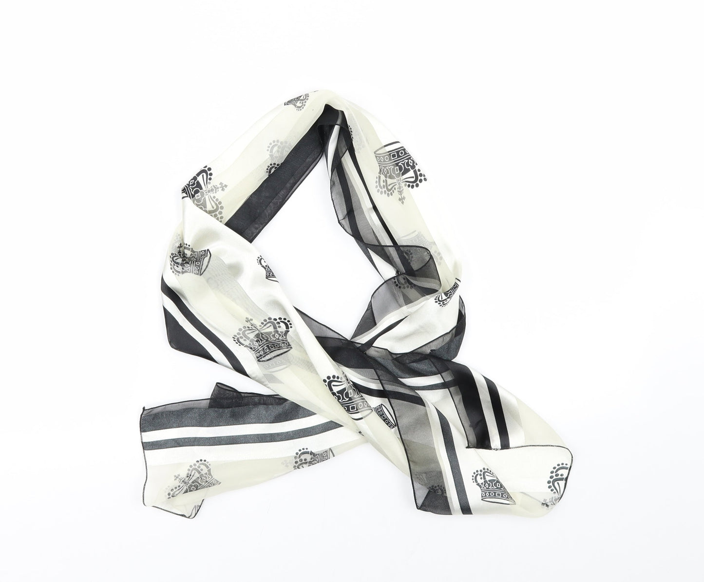 Preworn Womens Ivory Geometric   Scarf