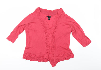 Preloved Willi Smith Womens Pink   Cardigan Jumper Size XL - Front