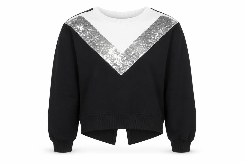 Matalan Girls Black   Pullover Sweatshirt Size 5 Years  - BACK SPLIT