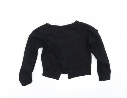Matalan Girls Black   Pullover Sweatshirt Size 5 Years  - BACK SPLIT