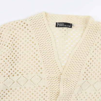 pyari Womens Beige   Cardigan Jumper Size M