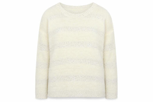 F&F Womens White Striped  Pullover Jumper Size 14
