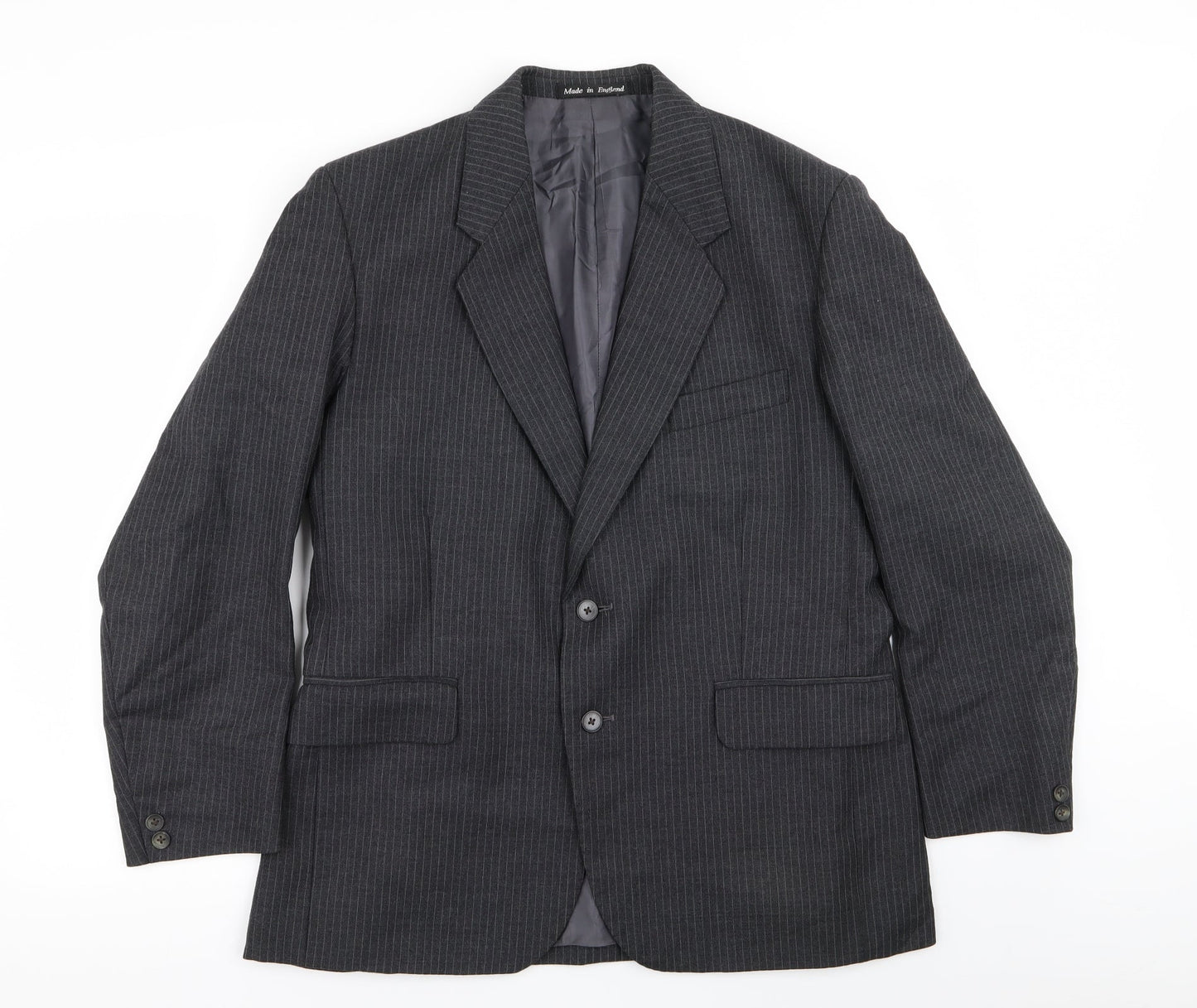 joe hind Mens Grey Striped  Jacket Blazer Size 36