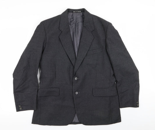 joe hind Mens Grey Striped  Jacket Blazer Size 36